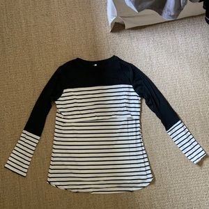 Striped Long Sleeve Tee - Black and White